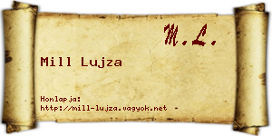 Mill Lujza névjegykártya